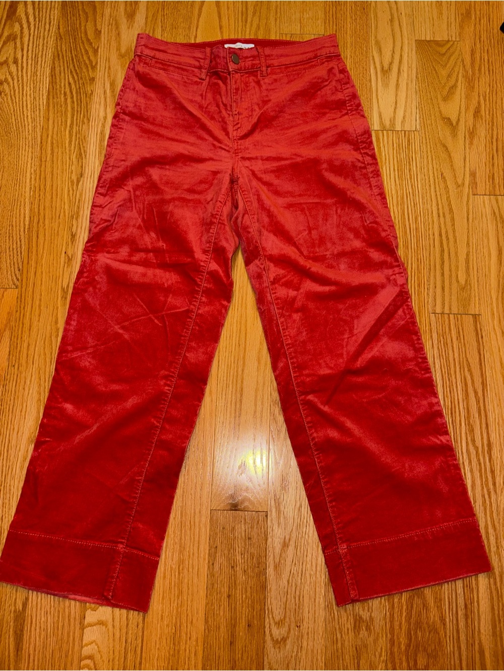 LOFT Wide-Leg Red Corduroy Pants